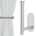 thumbnail image 1 of Adhesive Curtain Holdbacks Pack No Drill Tie Backs Hooks For Drapes Damage-Free Wall Mounted Silver, 1 of 4
