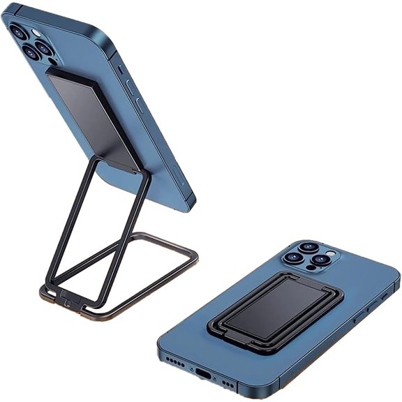 Adhesive Finger Kickstand,Stand for Back of Phone Case,360°Adjustable Phone Ring Grip Holder for Hand or Desktop,Works for iPhone 16/15/14/13 Series,Samsung,and More(Black)