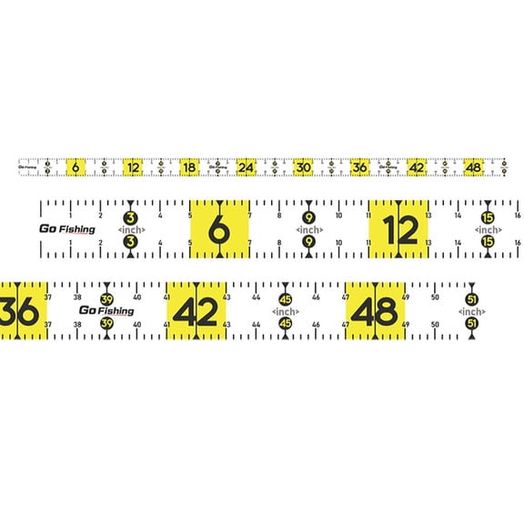 Adhesive Fish Ruler for Boat: 51" Fish Measuring Decals Sticker Tape, 3 Pack Waterproof Self Adhesive Fish Measuring Tape, for Fishing Boat Kayak Workbench (White)