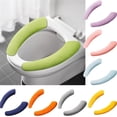 thumbnail image 1 of Adhesive Flocked Toilet Seat Cushion - Household Toilet Seat Cover for Warmth & Comfort, Easy-to-Stick Design for Standard Toilets, Soft Flocked Material for Daily Use, 13.77*3.54in, Gray, 1 of 4