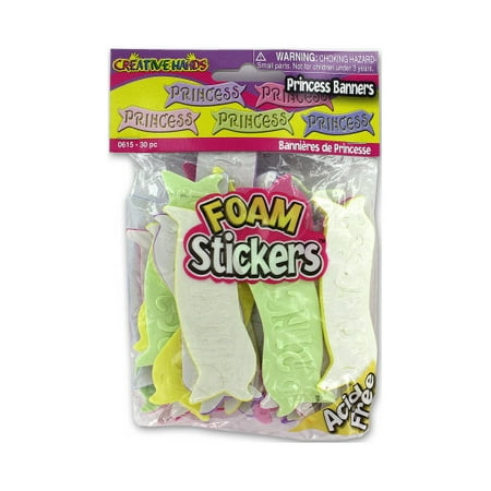 Adhesive Foam Princess Banners, 18 Count