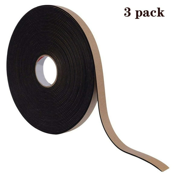 Adhesive Foam Tape For Speakers, Closed Cell Sponge Rubber Foam Tape Draft Guard Weather Stripping, 3/5 Inch Wide X 1/8 Inch Thick X 16 Feet Long, Anti-Skidding Insulating
