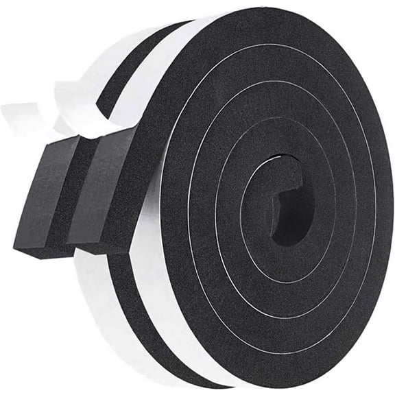 Adhesive Foam Weather Stripping, 1 Inch Wide X 1 Inch Thick Total 13 Feet Long, Air Conditioner Window Seal (6.5ft x 2 Roll)
