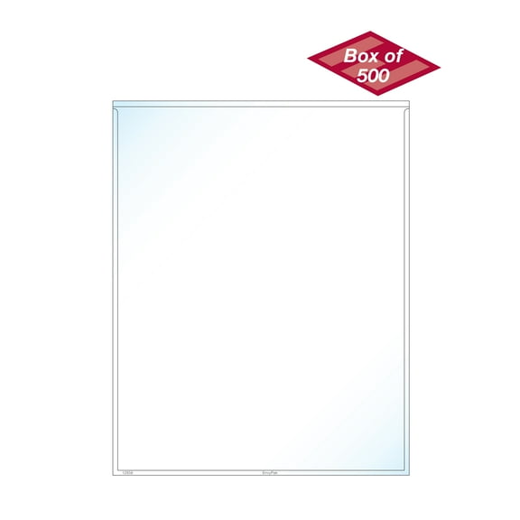 EnvyPak 8.5 x 11 Inch Top Loading Binder Pockets, Clear, 50 Count
