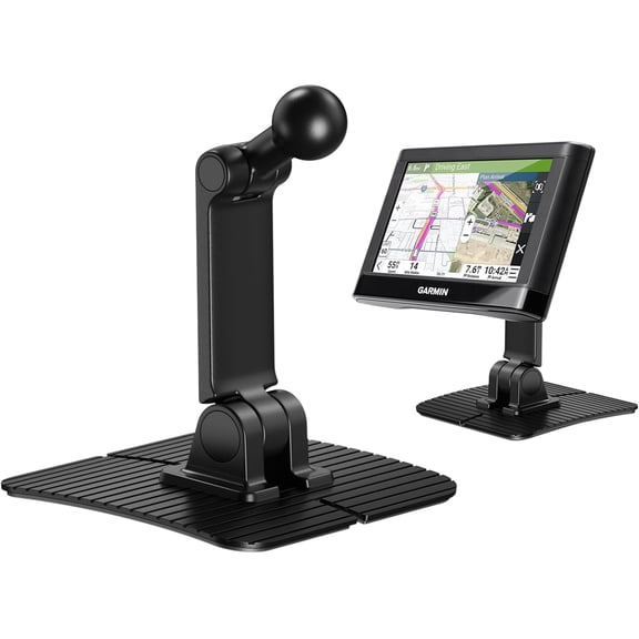 Adhesive GPS Mount for Garmin, Dual-Axis Adjustable GPS Holder | 17mm Ball GPS Holder for Car Dashboard [Ultra-Strong Adhesive Base], Fits Garmin Nuvi Drive Drivesmart Driveassist DriveLuxe