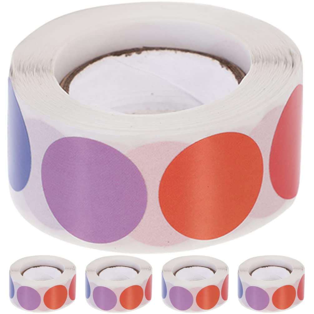 Adhesive Gift Tags 5 Rolls Round Color Coding Circle Stickers Label