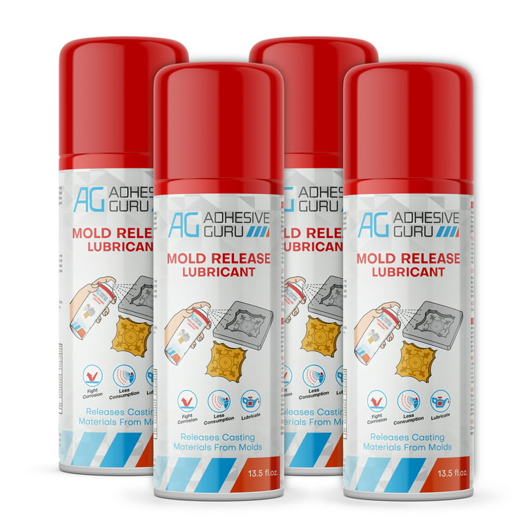 Adhesive Guru Silicone Mold Release Spray for Epoxy Resin (4 x 13.5 fl oz)  4 Pack 