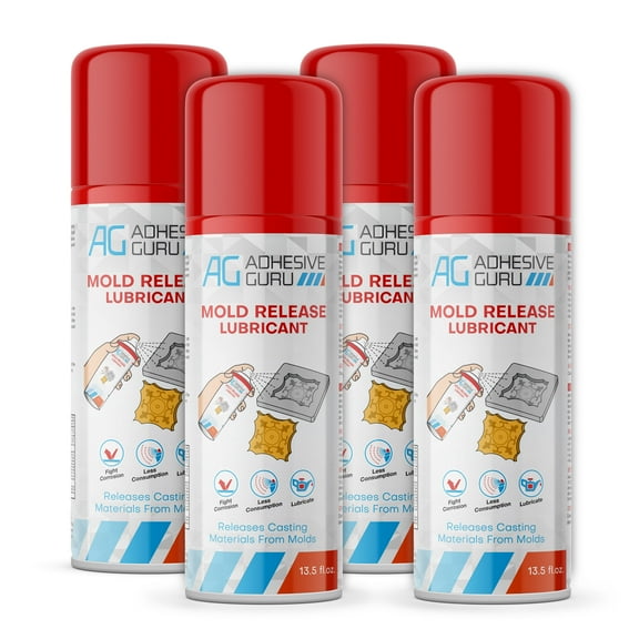 Adhesive Guru Silicone Mold Release Spray for Epoxy Resin (4 x 13.5 fl oz) 4 Pack