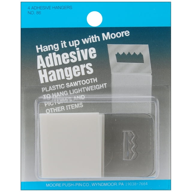 Adhesive Hangers 4/Pkg Plastic Sawtooth