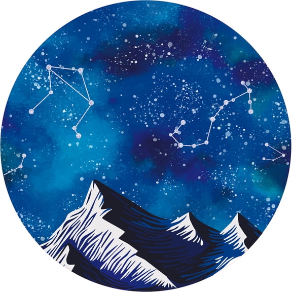 Adhesive Home Art Night Sky Libra & Scorpio Zodiac Patterns Decor Design Wall Decal | 20" x 20" Vinyl Bedroom Living Room Mountains & Stars Sticker Removable Astrological Symbols Wall Decoration