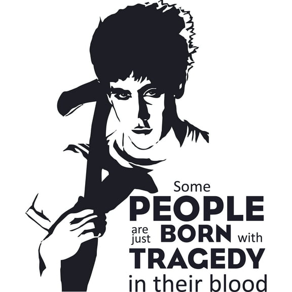 Adhesive Home Decor Donnie Darko Sci-Fi Movie Wall Art Decal Quotes Sticker - Some People Are Just Born With Tragedy In Their Blood | 20" x 23" Vinyl Bedroom Living Room Removable Decoration Design