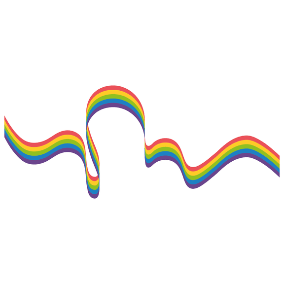 Adhesive Home Living Room 20" x 46" Rainbow Ribbon Art Vinyl Wall Sticker Decoration Multicolored Groovy Flow Design Kids Bedroom Removable Vintage Retro Stripes Wall Decal