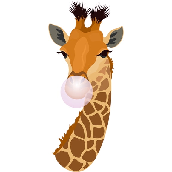 Adhesive Home Living Room Giraffe Decor Art Multicolored Realistic Illustration Design Vinyl Wall Decal Sticker - 20" x 44" Removable Kids Bedroom Tallest Terrestrial Safari Animal Wall Decoration