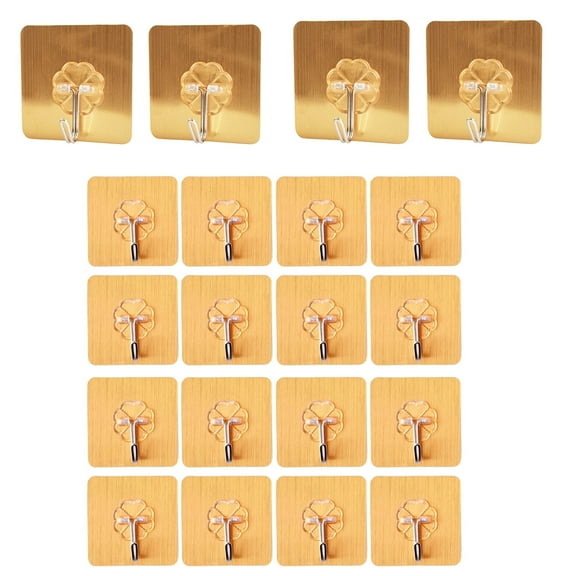 Adhesive Hooks 20 Pack, Zcool Home Heavy Duty 33 lbs 304 Stainless Steel Self Waterproof Sticky Hooks for Bathroom, Kitchen, Glass Door