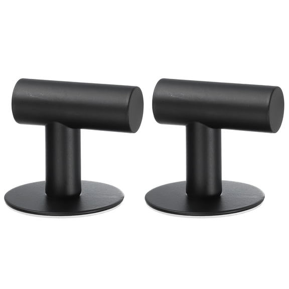 Adhesive Hooks, 2Pack Stainless Steel Hat Hooks, Towel Hooks Robe Hooks Decorative (50x50mm Black)