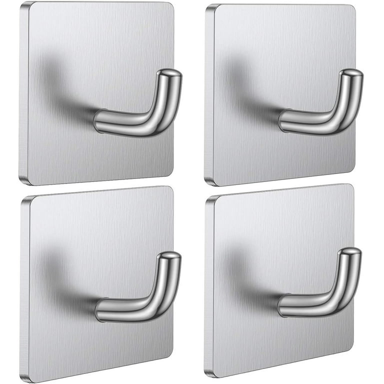 Adhesive Hooks 3M Heavy Duty Stick on Wall Door Cabinet Stainless Steel  Towel Coat Clothes Hooks Self Adhesive Holders for Hanging Kitchen Bathroom