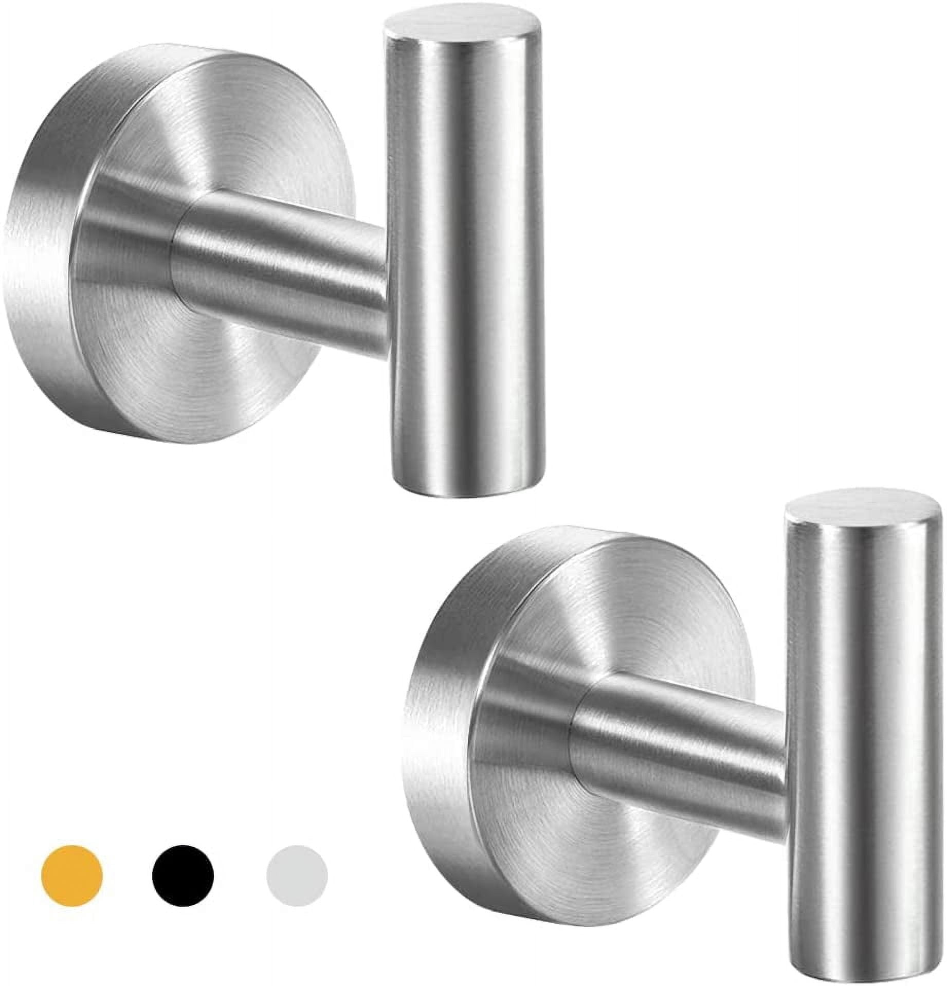 Adhesive Hooks Brushed Nickel SUS304 Stainless Steel Towel Hooks Heavy ...
