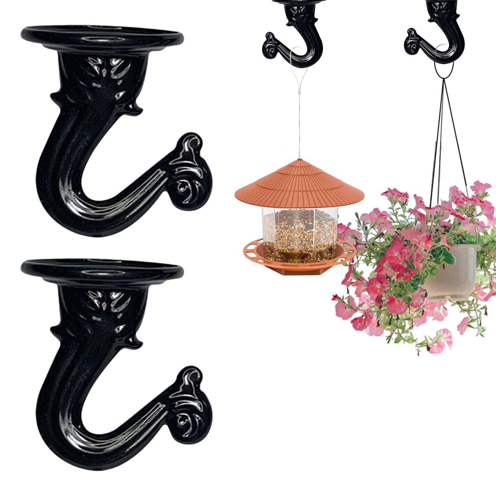 Adhesive Hooks Ceiling Hooks For Hanging Plants Bird Feeders Wall Mount