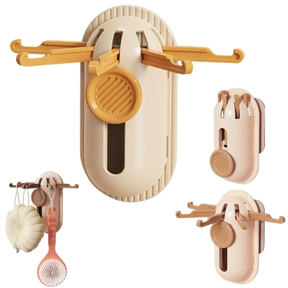 Adhesive Hooks, No Drilling 5 Claw Telescopic Hanger, Stick On Wall Hooks for Home with Material, Damage Free Design with Strong Adhesive, Kitchen Bathroom Bedroom Living Room Office Door