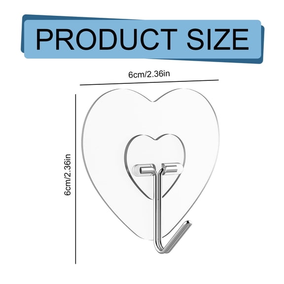 Adhesive Hooks For Hanging Wall Hooks Towel Coat Hooks Transparent Adhesive Sticky Hook For Kitchen Keys Glass Door No Nail Utility Ceiling Hooks