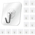 thumbnail image 1 of OLY Heavy Duty Adhesive Wall Hooks Stainless Steel Metal Clear, (12 Pack), 1 of 7