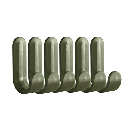 Adhesive Hooks, Heavy Duty Utility Wall Key for Decorative Holder Rack Self Towels, Hats, Shower, Kitchen, Living Room, Office (6 Pcs/Green) 0.66x2.36"