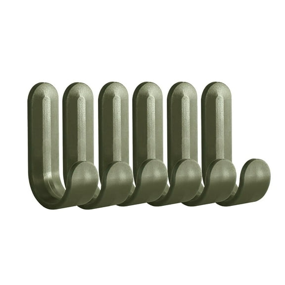 Adhesive Hooks, Heavy Duty Utility Wall Key for Decorative Holder Rack Self Towels, Hats, Shower, Kitchen, Living Room, Office (6 Pcs/Green) 0.66x2.36"