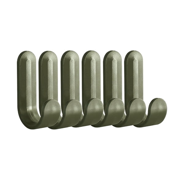 Adhesive Hooks, Heavy Duty Utility Wall Key for Decorative Holder Rack Self Towels, Hats, Shower, Kitchen, Living Room, Office (6 Pcs/Green) 0.66x2.36"