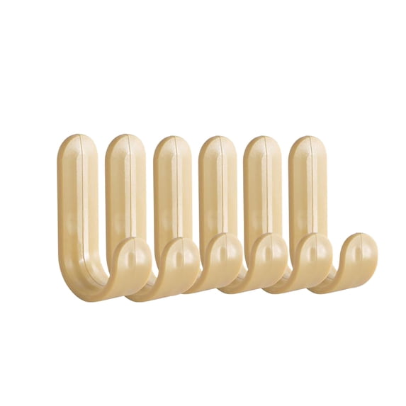 Adhesive Hooks, Heavy Duty Utility Wall Key for Decorative Holder Rack Self Towels, Hats, Shower, Kitchen, Living Room, Office (6 Pcs/Yellow) 0.66x2.36"
