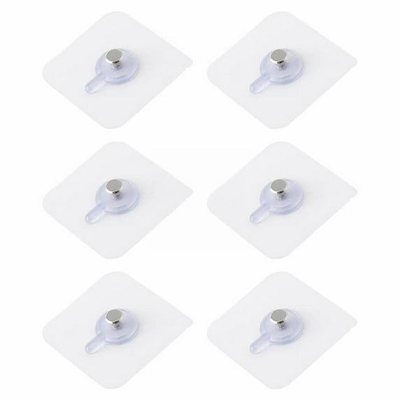 Adhesive Hooks Heavy Duty,Wall Hooks for Hanging,Screw Free Sticker,Seamless Screws for Wall Mount,2 in 1 Reusable for Kitchen,Bathroom,Home,Office White Self Adhesive Hooks(6 Pcs,6*6cm)