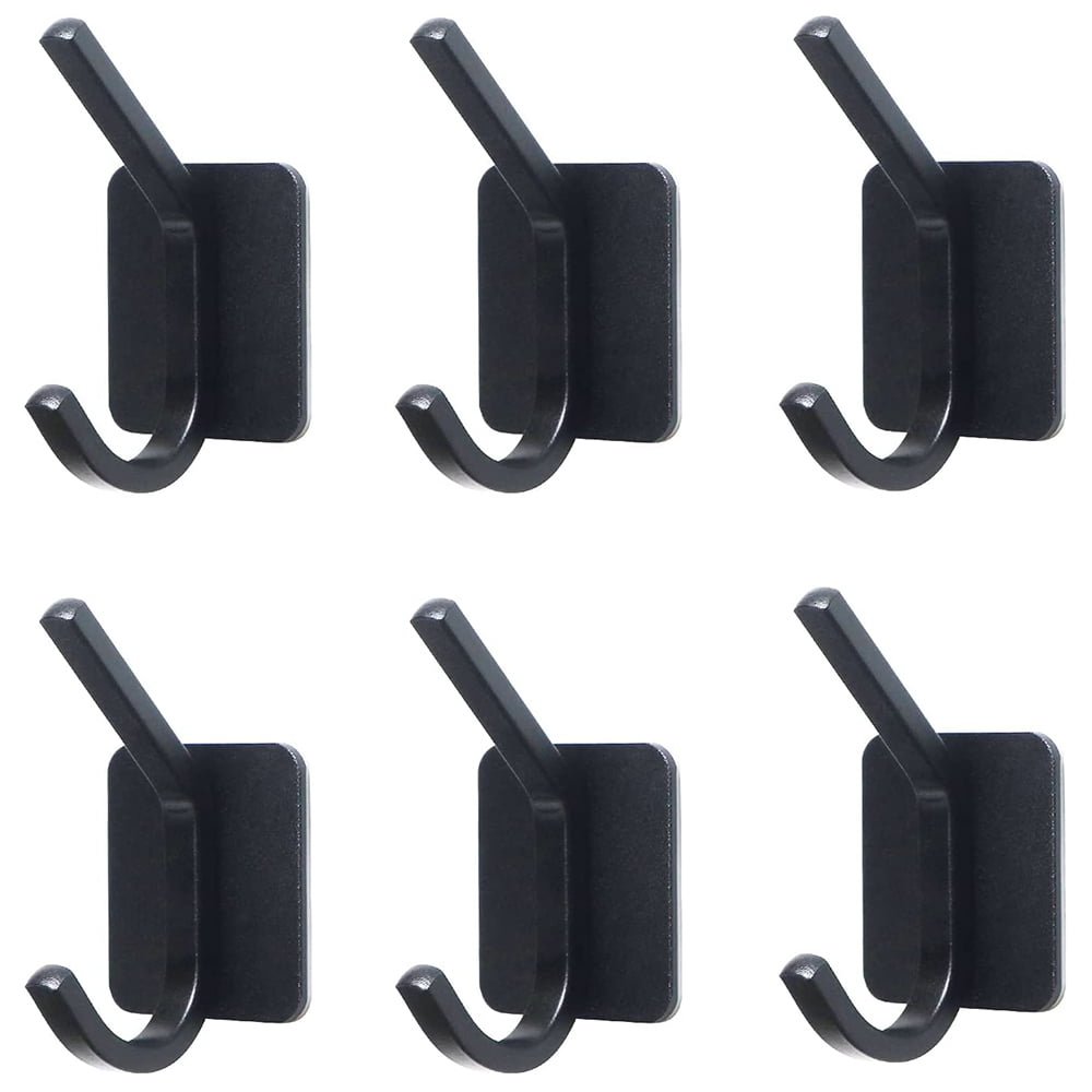 Honmein 6 Pcs Adhesive Wall Hooks for Hanging - Waterproof Shower Hooks,  Heavy Duty Towel Hooks for Bathrooms, Kitchens, and Offices (Black) - Yahoo  Shopping