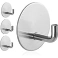 thumbnail image 1 of Adhesive Hooks Heavy Duty Waterproof in Shower Hooks for Hanging Loofah, Towels Clothes for Bathroom Removable Stainless Steel Brush Nickel Adhesive Wall Hooks 4 Pcs (Sliver), 1 of 13