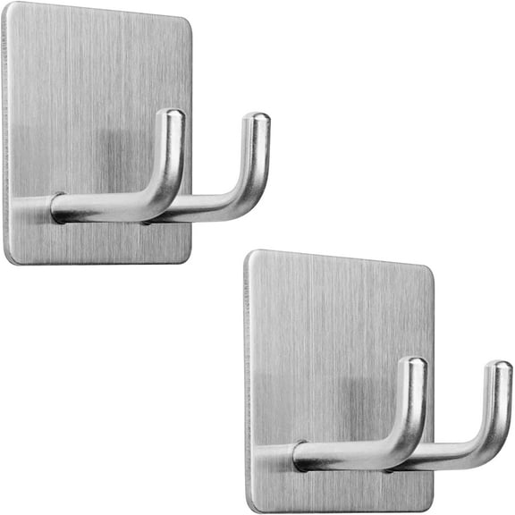 Adhesive Hooks, Razor Holder for Shower, Stick Bathroom Wall Towel Hooks, Stainless Steel Door Hangers for Coat Loofah Robes, Self Adhesive Room Organizer