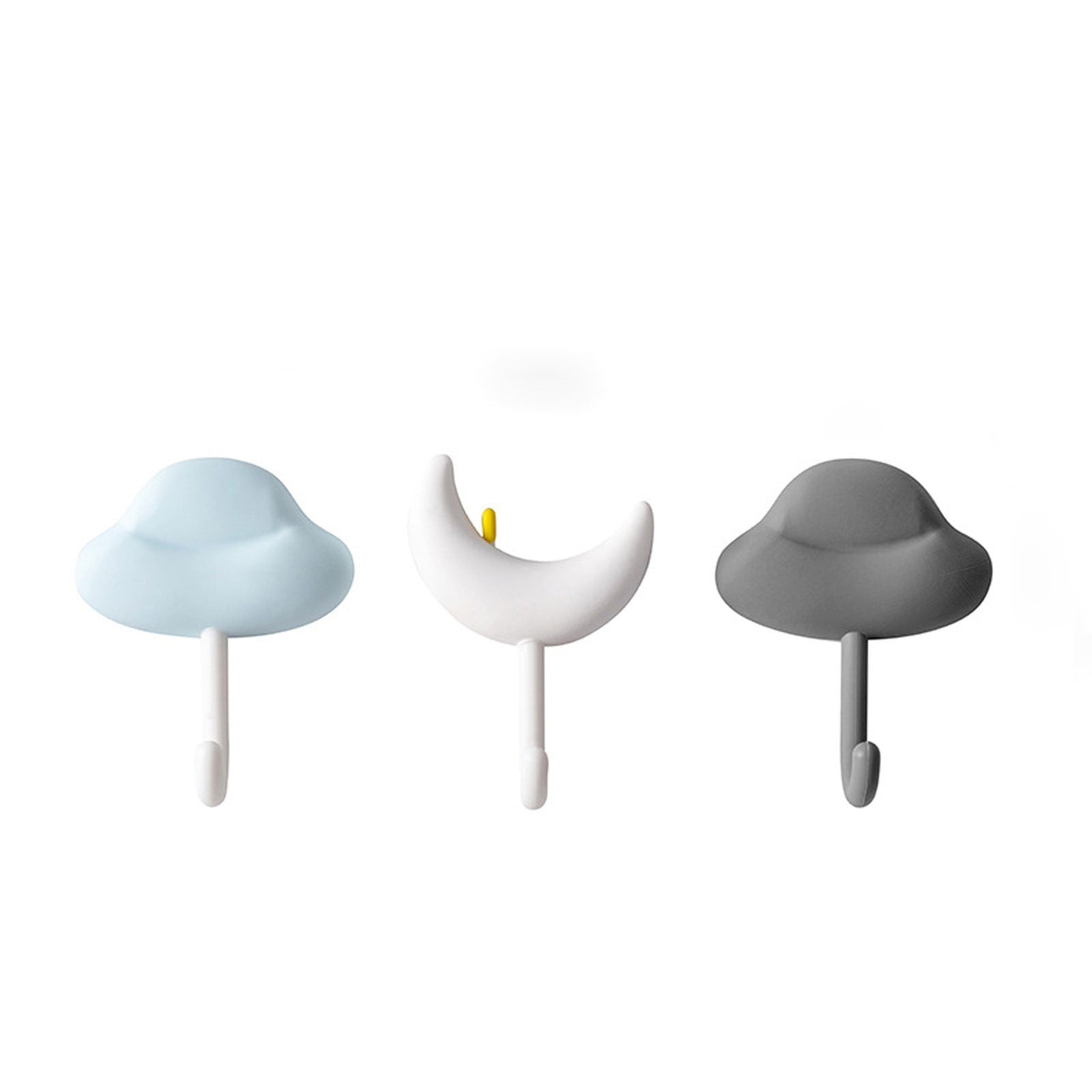 [2 Pack] Cute Cloud Key Hanger Organizer, Novel Keychain Hooks with Adhesive, White