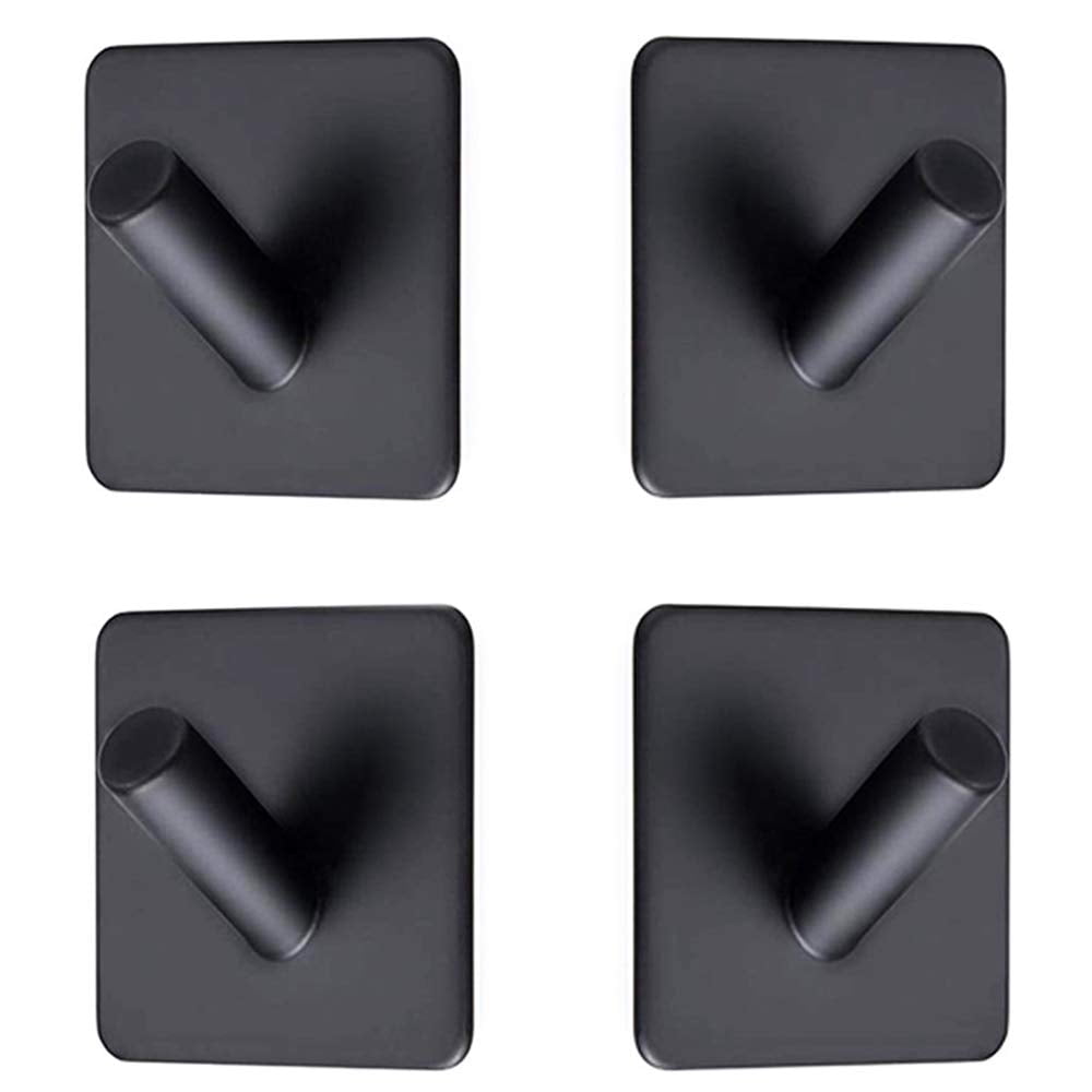 Adhesive Hooks Wall Hooks Hanger Heavy Duty Stick on Towel Robe Hooks ...