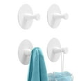 thumbnail image 1 of Adhesive Hooks For Walls No Damage 4 PCS, Heavy Duty Aluminum Strong Adhesive Towel Hooks For Bathrooms For Inside Shower For Hanging Loofah, Clothes, Robes, 1 of 7