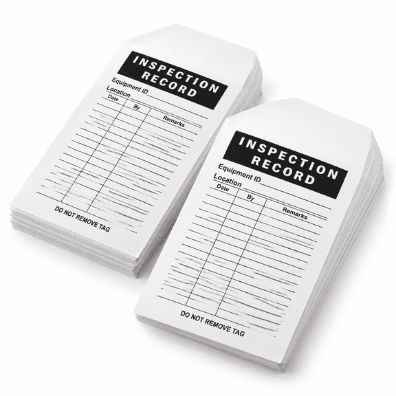 Adhesive Inspection Record Labels, 5" x 3", Pack of 200, Safety Tag for Maintenance Quality Control