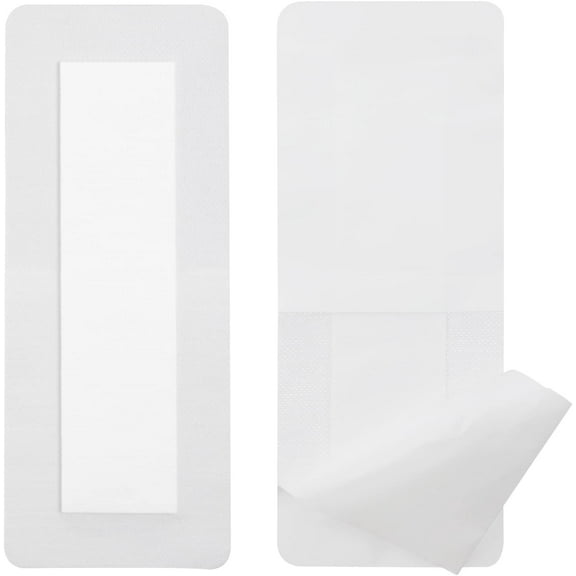 Adhesive Island Dressings - 4x10" Bordered Gauze Bandage for Knee, Hip, Arm, Leg, Abdominal Incisions