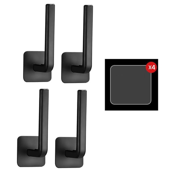 Adhesive L-Shaped Wall Hooks – No Drill Needed, Heavy Duty Storage Hooks for Coats, Towels, And Kitchen Utensils, Modern Black Finish for Bathroom, Entryway, And Organizing Ciozy