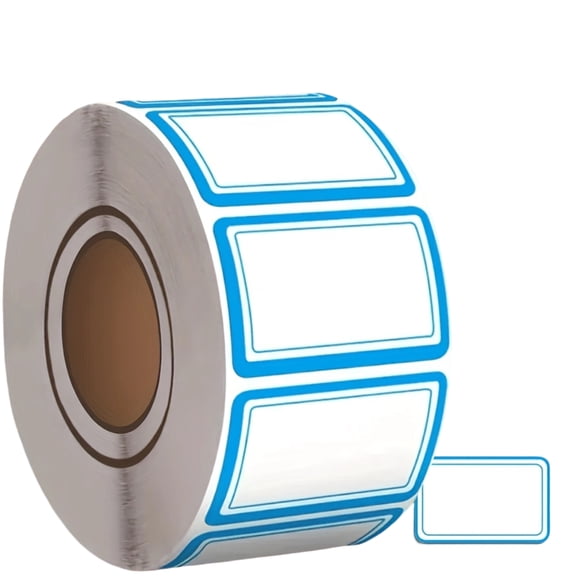 Adhesive Label Stickers for Organizing Writable Blank Name Tags for Storage Bin Classification Marking Labels 500 Count Roll Self Adhesive Paper Blue