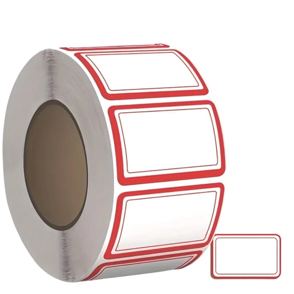 Adhesive Label Stickers for Organizing Writable Blank Name Tags for Storage Bin Classification Marking Labels 500 Count Roll Self Adhesive Paper Red