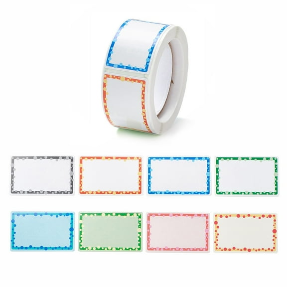 Adhesive Labels Picture Stickers Rectangle Paper Hand Written Name Tag Stickers Rectangle Pattern 2.7x5.7cm diy