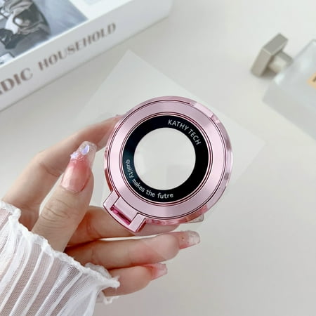 Adhesive Magnetic Phone Grip for Magsafe [Drop Protection] Strong Magnetic Finger Phone Ring Holder Compatible with Magsafe Accessories, for iPhone/Samsung/Google/Motorola All Cell Phones, Rosegold