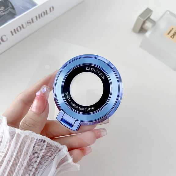 Adhesive Magnetic Phone Grip for Magsafe [Drop Protection] Strong Magnetic Finger Phone Ring Holder Compatible with Magsafe Accessories, for iPhone/Samsung/Google/Motorola All Cell Phones, Blue