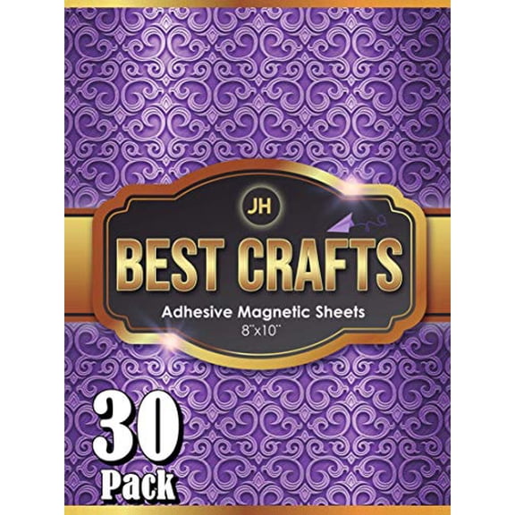 Adhesive Magnetic Sheets | Flexible Magnet with Adhesive Backing | 8 x 10 Inch Magnets for Crafts and Pictures | Cut to Any Size | Pack of 30$$Art & Craft