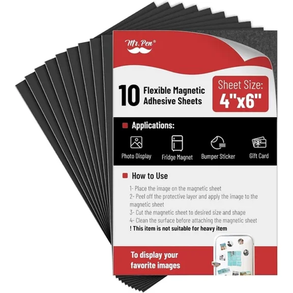 Adhesive Magnetic Sheets Flexible Picture Magnets, Cuttable Magnetic Sheets.
