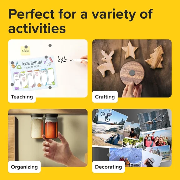 Adhesive Magnets - Ferrite Magnetic - Round Disc - Strong Sticky Adhesive Bac...