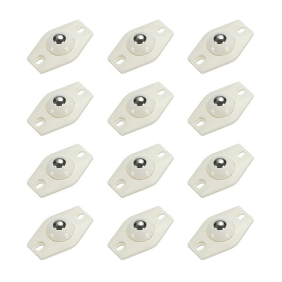 Adhesive Mini Caster Wheels, (White - 12Pack) Swivel Universal Caster 360 Degree Rotation Sticky Pulley