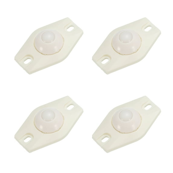 Adhesive Mini Caster Wheels, (White - 4Pack) Swivel Universal Caster 360 Rotation Sticky Pulley