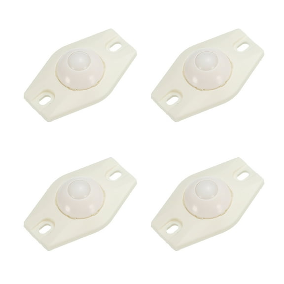 Adhesive Mini Caster Wheels, (White - 4Pack) Swivel Universal Caster 360 Rotation Sticky Pulley